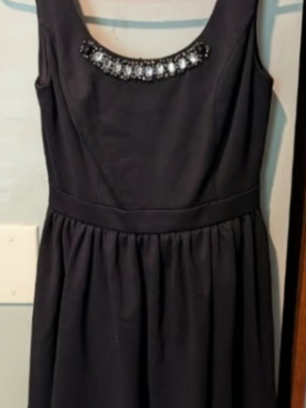 Princess Vera Wang Black Cocktail Dress Rhinestone Size S Fit & Flare prom